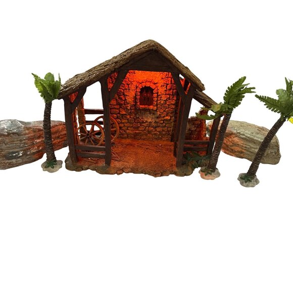 Fontanini Lighted Stable Christmas Holliday Village Accessory Decor Collectible - Picture 1 of 4